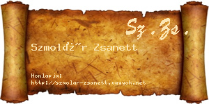 Szmolár Zsanett névjegykártya